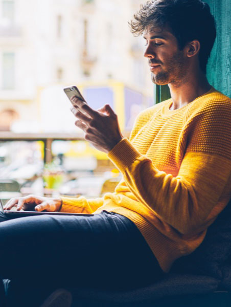 Man using phone