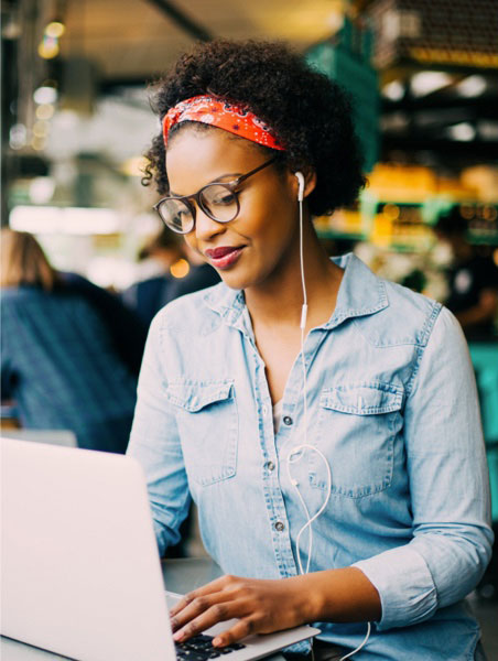 Woman using laptop