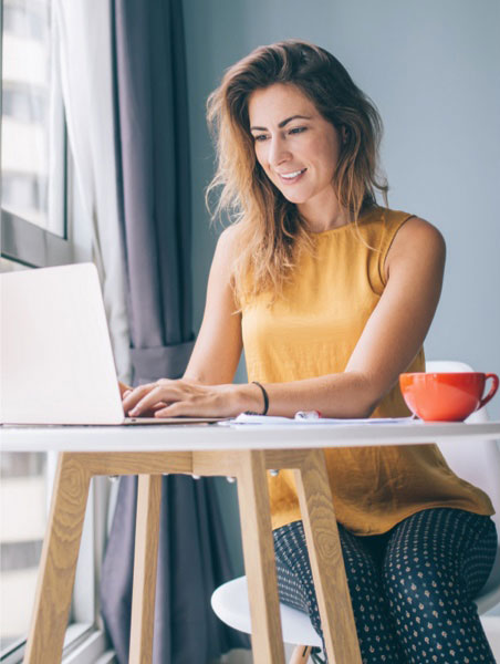 Woman using laptop