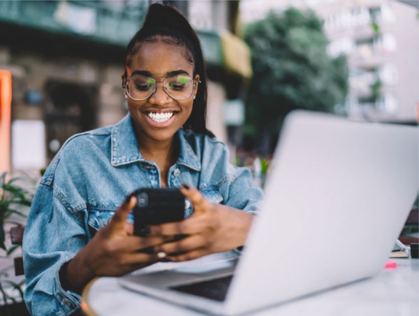 Woman using phone