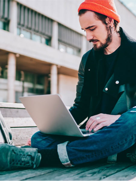 Man using laptop