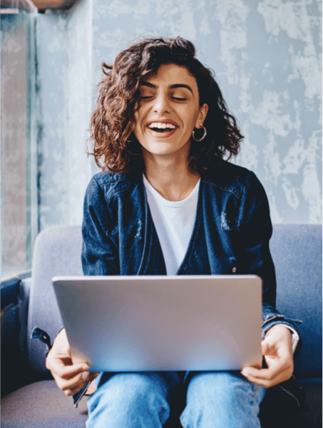 Woman using laptop