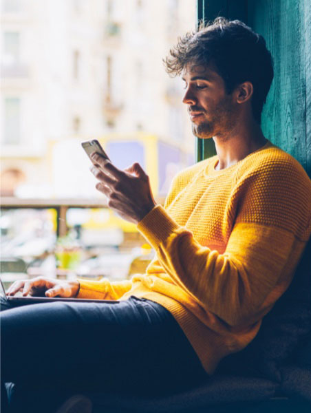 Man using phone