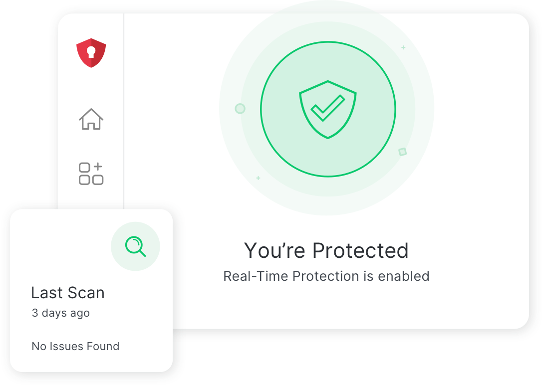 Bild som visar ett exempel på TotalAV&trade; appens gränssnitt